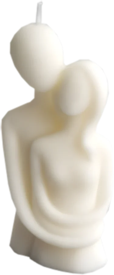 Moonlit Duo, embracing couple candle