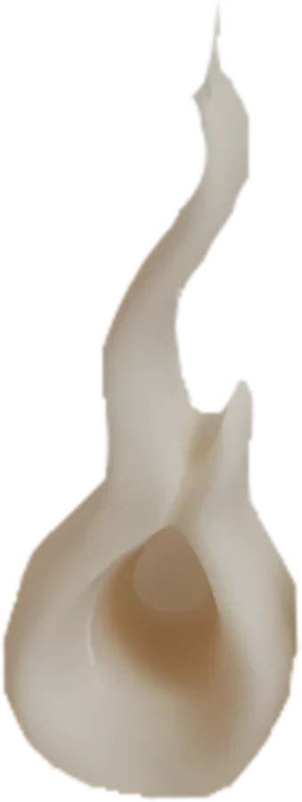 Radiant Spark, flame-shaped sculptural candle