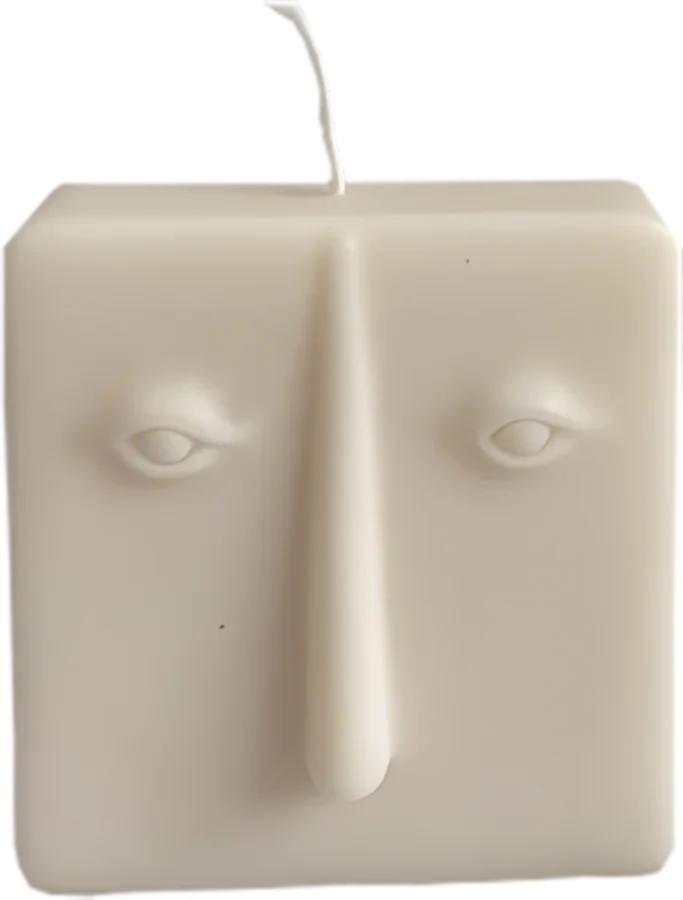 Serene Gaze, square face candle