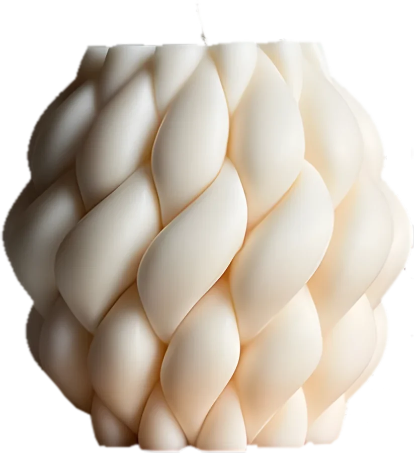 Tangled Light, braided round candle