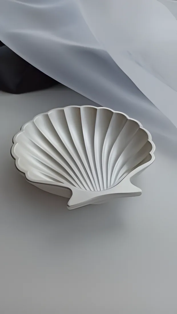 Shell Tray, scallop shell concrete dish